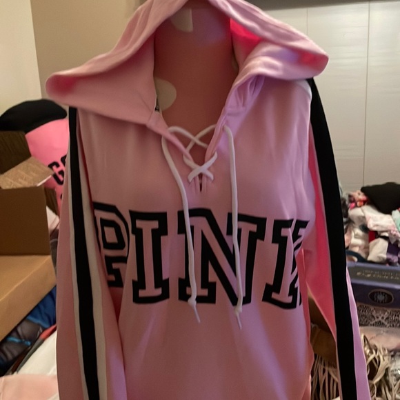 PINK Victoria's Secret Tops - EUC VS PINK pink /black xs hoody oversized